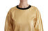 Dolce & Gabbana Gold Cotton Crewneck Pullover Sweater
